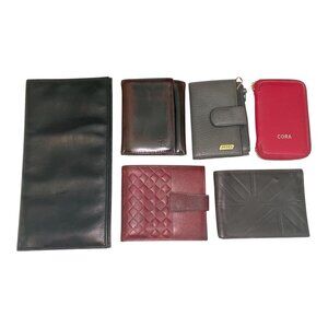 Lot of 6 Leather Wallets & Key Holders Mundi Ben Sherman Travel Princess Gardner
